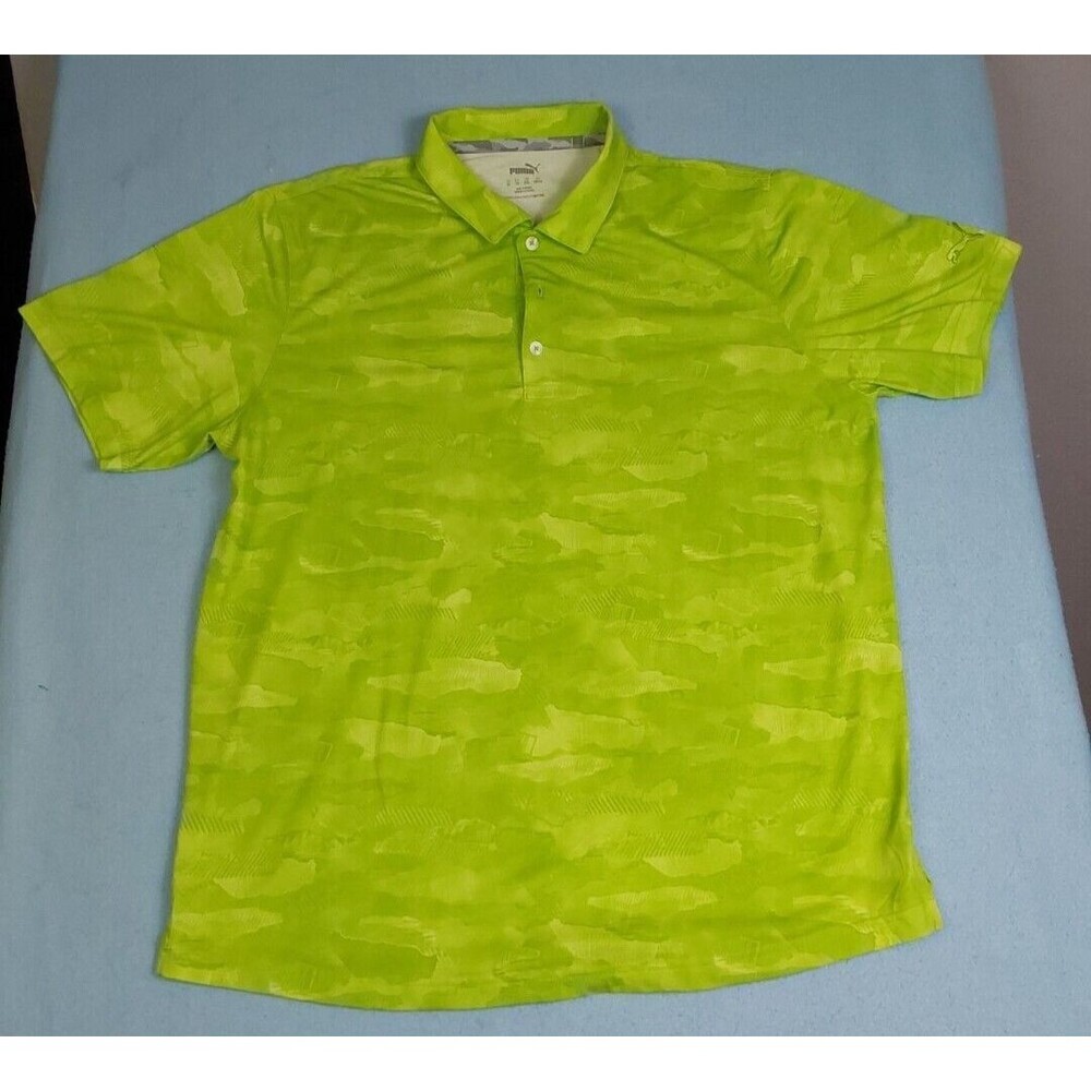 Men's PUMA Solarized Camo Golf Polo Green XL Extra Large 597570-06